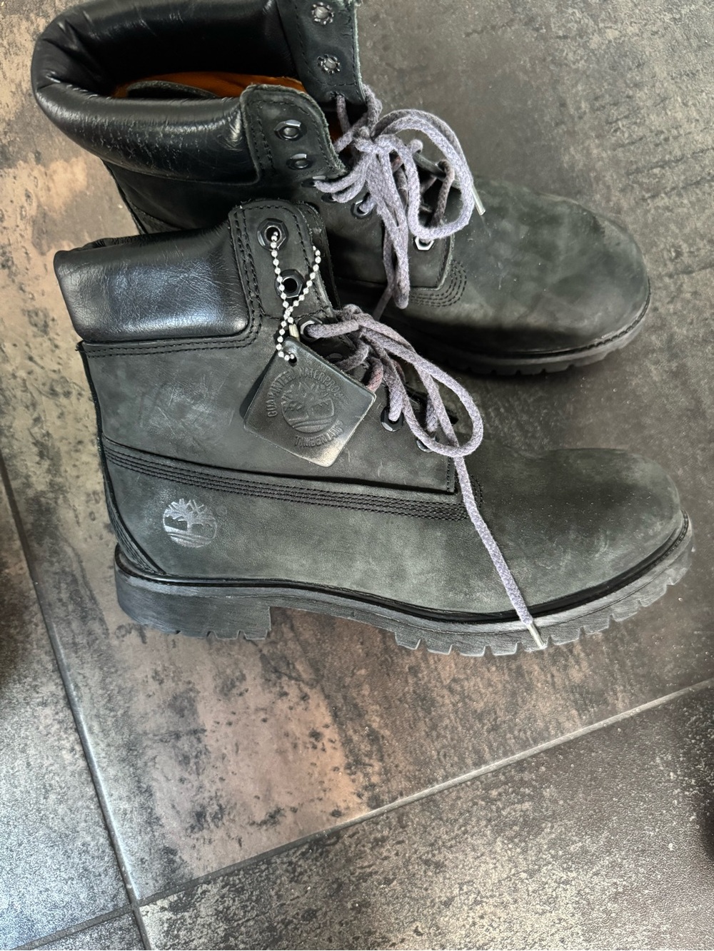 Timberland Men's Dark Gray Suede Lace-Up Work Boots